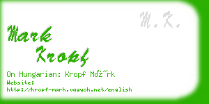 mark kropf business card